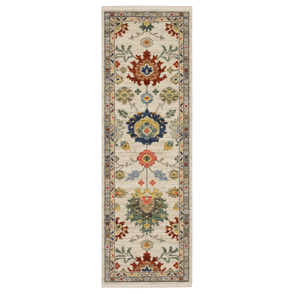 Oriental Weavers Lucca Indoor Area Rug - Unique Cross-woven Design With Vibrant Colors And Elegant Fringe Accents Ivory,Multi Wool L2888l060190st