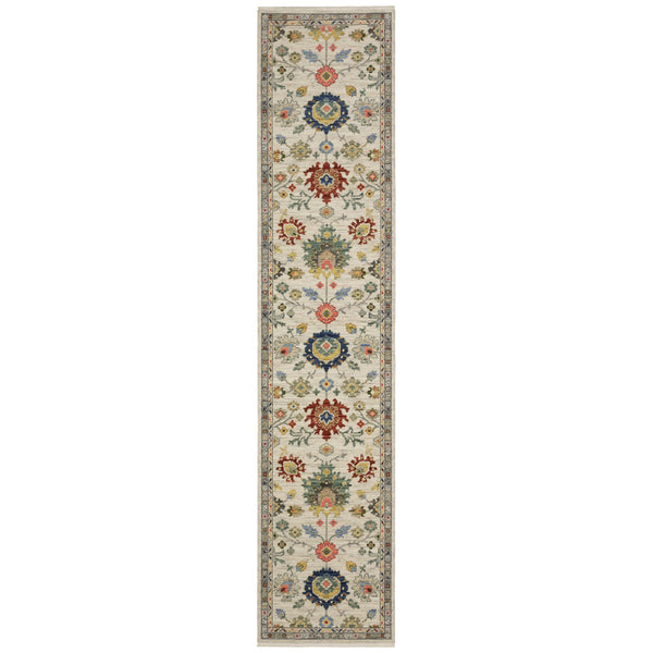 Oriental Weavers Lucca Indoor Area Rug - Unique Cross-woven Design With Vibrant Colors And Elegant Fringe Accents Ivory,Multi Wool L2888l078370st