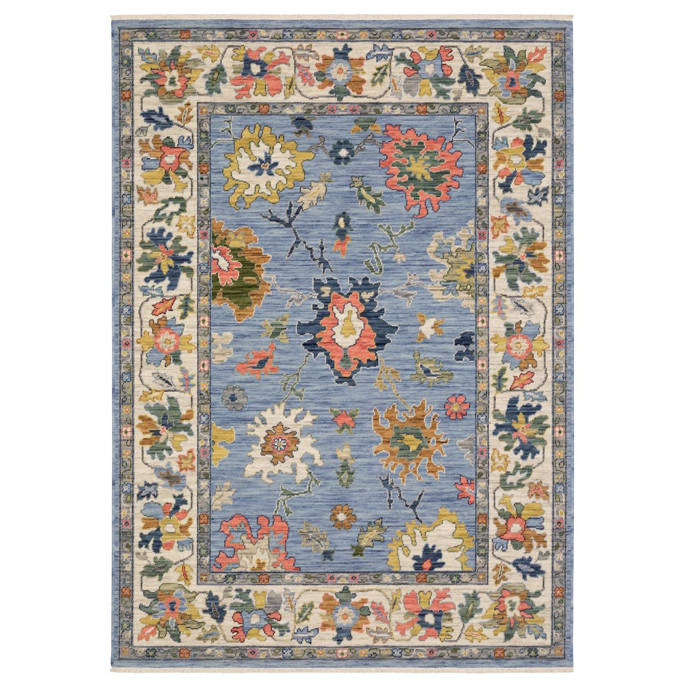 Oriental Weavers Lucca Indoor Area Rug - Vibrant Space-dyed Wool & Nylon, Unique Designs With Charming Fringe Detail Blue,Multi Wool L2889a300394st