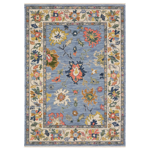 Oriental Weavers Lucca Indoor Area Rug - Vibrant Space-dyed Wool & Nylon, Unique Designs With Charming Fringe Detail Blue,Multi Wool L2889a300394st
