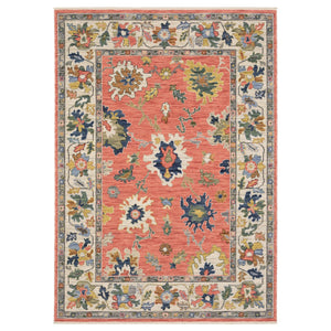 Oriental Weavers Lucca Indoor Area Rug - Vibrant Cross-woven Design With Fringe, Perfect For Modern Homes And Spaces Salmon Pink,Multi Wool L2889b060092st