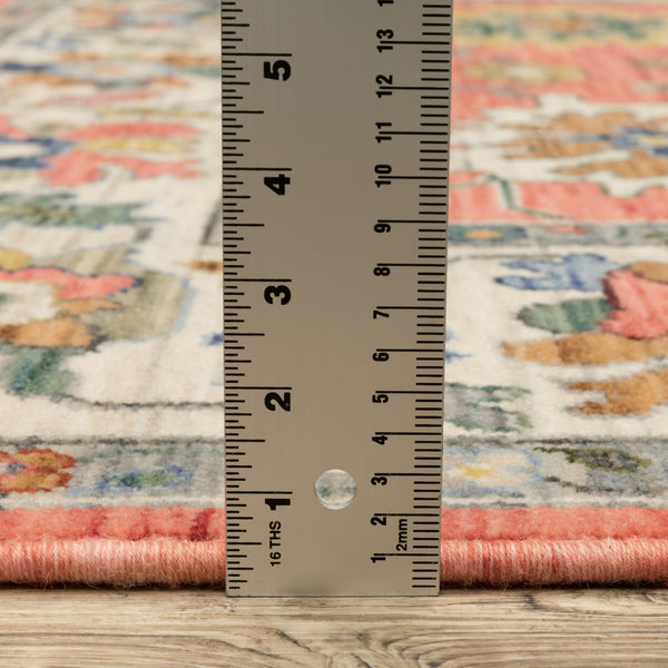 Oriental Weavers Lucca Indoor Area Rug - Vibrant Cross-woven Design With Fringe, Perfect For Modern Homes And Spaces Salmon Pink,Multi Wool L2889b060092st