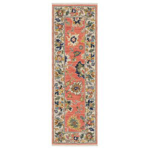 Oriental Weavers Lucca Indoor Area Rug - Vibrant Cross-woven Design With Fringe, Perfect For Modern Homes And Spaces Salmon Pink,Multi Wool L2889b060190st
