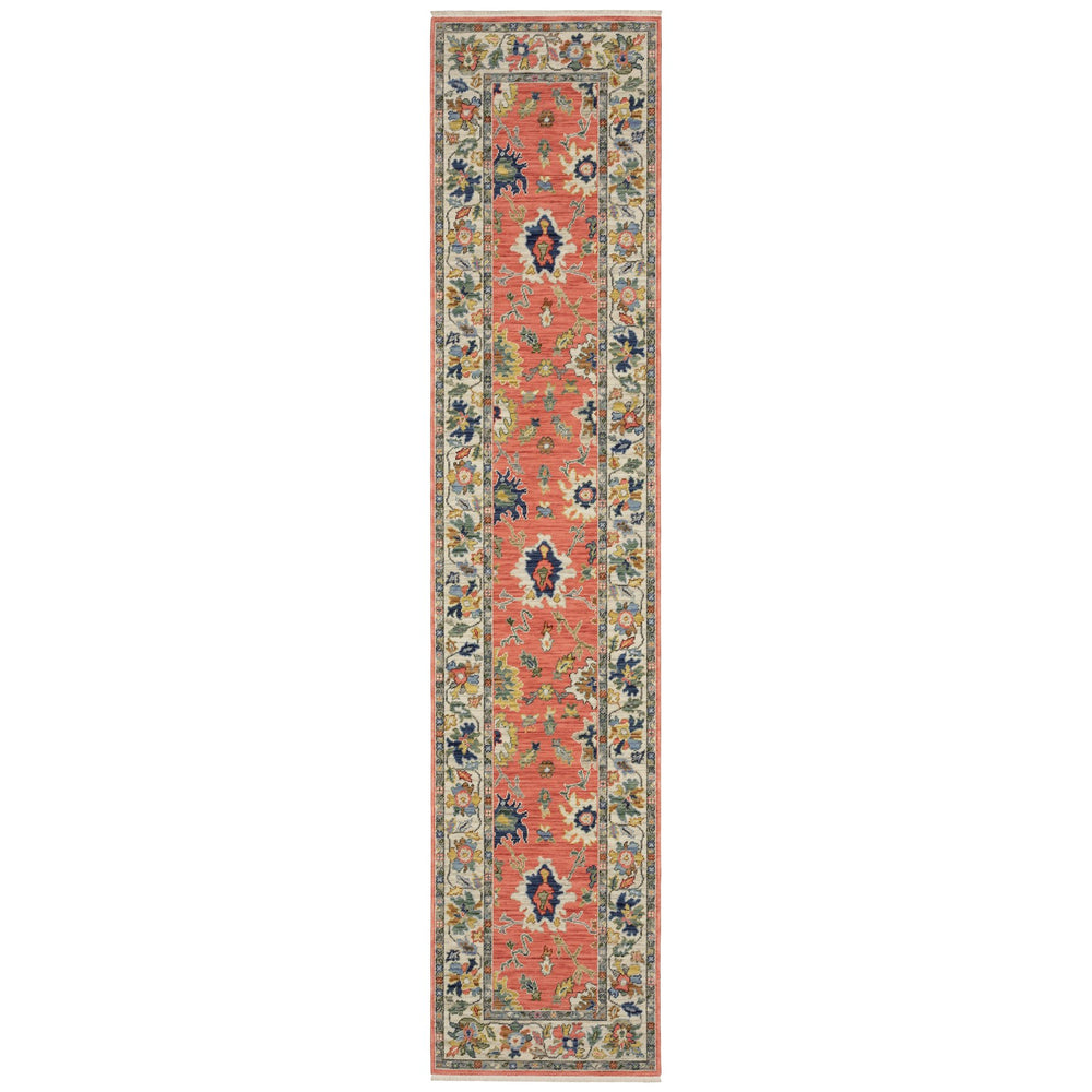 Oriental Weavers Lucca Indoor Area Rug - Vibrant Cross-woven Design With Fringe, Perfect For Modern Homes And Spaces Salmon Pink,Multi Wool L2889b078370st