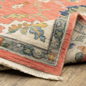 Oriental Weavers Lucca Indoor Area Rug - Vibrant Cross-woven Design With Fringe, Perfect For Modern Homes And Spaces Salmon Pink,Multi Wool L2889b060092st