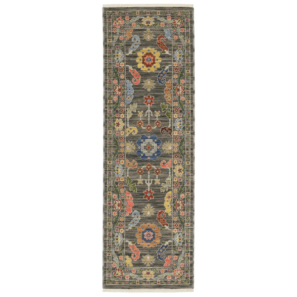 Oriental Weavers Lucca Indoor Area Rug - Vibrant Space-dyed Wool & Nylon Design With Unique Fringe Accents Grey,Multi Wool L5506k060190st
