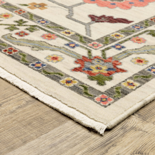 Oriental Weavers Lucca Indoor Area Rug - Trendy Space-dyed Wool & Nylon Design With Vibrant Colors And Fringe Detail Ivory,Multi Wool L5506w060092st