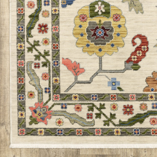 Oriental Weavers Lucca Indoor Area Rug - Trendy Space-dyed Wool & Nylon Design With Vibrant Colors And Fringe Detail Ivory,Multi Wool L5506w060092st