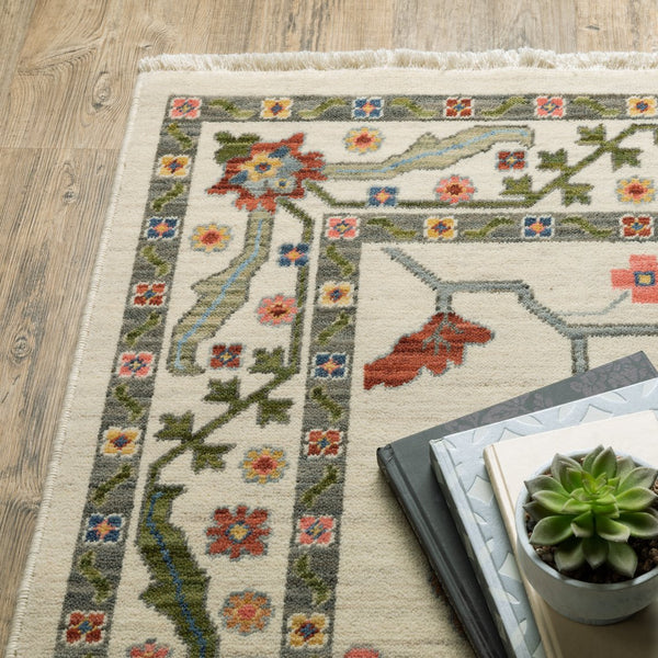 Oriental Weavers Lucca Indoor Area Rug - Trendy Space-dyed Wool & Nylon Design With Vibrant Colors And Fringe Detail Ivory,Multi Wool L5506w060092st