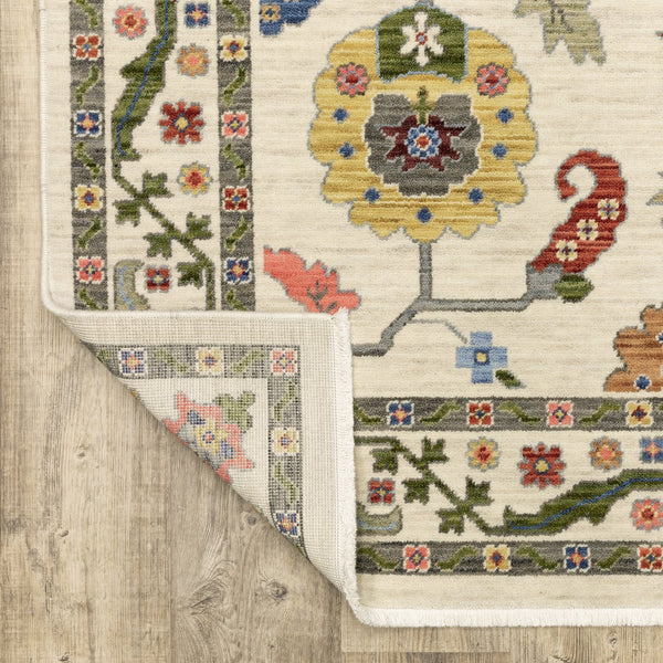 Oriental Weavers Lucca Indoor Area Rug - Trendy Space-dyed Wool & Nylon Design With Vibrant Colors And Fringe Detail Ivory,Multi Wool L5506w060092st