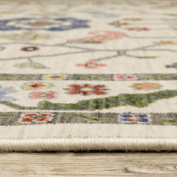Oriental Weavers Lucca Indoor Area Rug - Trendy Space-dyed Wool & Nylon Design With Vibrant Colors And Fringe Detail Ivory,Multi Wool L5506w060092st