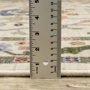Oriental Weavers Lucca Indoor Area Rug - Trendy Space-dyed Wool & Nylon Design With Vibrant Colors And Fringe Detail Ivory,Multi Wool L5506w060092st