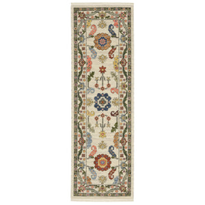 Oriental Weavers Lucca Indoor Area Rug - Trendy Space-dyed Wool & Nylon Design With Vibrant Colors And Fringe Detail Ivory,Multi Wool L5506w060190st