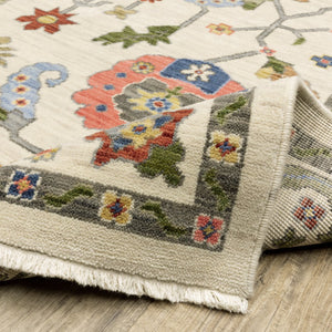 Oriental Weavers Lucca Indoor Area Rug - Trendy Space-dyed Wool & Nylon Design With Vibrant Colors And Fringe Detail Ivory,Multi Wool L5506w060092st