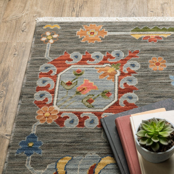 Oriental Weavers Lucca Indoor Area Rug - Vibrant Space-dyed Wool & Nylon With Unique Designs And Trendy Colors Grey,Multi Wool L8111k060092st