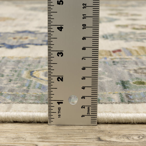 Oriental Weavers Lucca Indoor Area Rug - Unique Cross-woven Design With Vibrant Colors And Luxurious Texture For Your Home Ivory,Blue Wool L846h1060092st