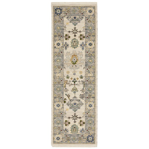Oriental Weavers Lucca Indoor Area Rug - Unique Cross-woven Design With Vibrant Colors And Luxurious Texture For Your Home Ivory,Blue Wool L846h1060190st