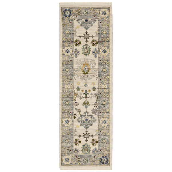 Oriental Weavers Lucca Indoor Area Rug - Unique Cross-woven Design With Vibrant Colors And Luxurious Texture For Your Home Ivory,Blue Wool L846h1060190st