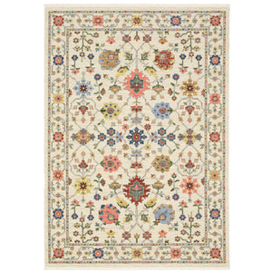 Oriental Weavers Lucca Indoor Area Rug - Exquisite Cross-woven Design With Vibrant Colors And Unique Fringe Detail Ivory,Multi Wool L093w1060092st