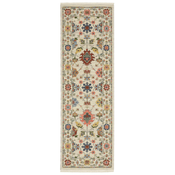 Oriental Weavers Lucca Indoor Area Rug - Exquisite Cross-woven Design With Vibrant Colors And Unique Fringe Detail Ivory,Multi Wool L093w1060190st