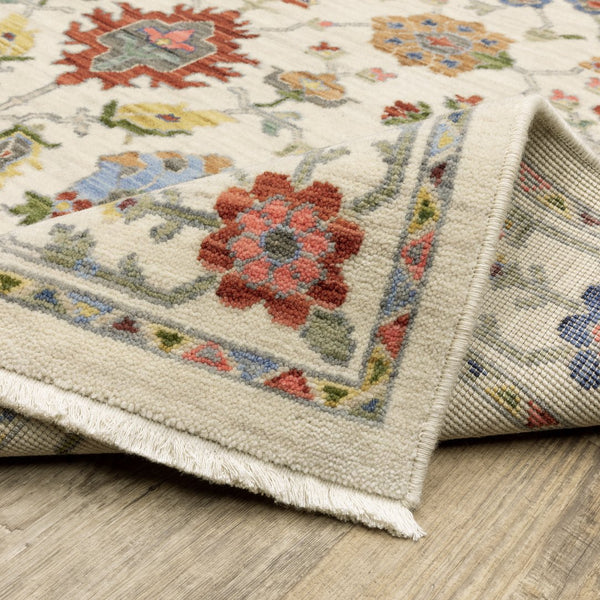 Oriental Weavers Lucca Indoor Area Rug - Exquisite Cross-woven Design With Vibrant Colors And Unique Fringe Detail Ivory,Multi Wool L093w1060092st