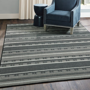 Oriental Weavers Luna Indoor Area Rug – Luxurious Comfort With Modern Geometric Patterns In Bold High Contrast Colors Black,Ivory Polypropylene L1802k117165st