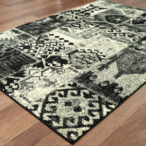 Oriental Weavers Luna Luxurious Geometric Indoor Area Rug - High Density Comfort With Bold Abstract Patterns Black,Ivory Polypropylene L1804k300390st