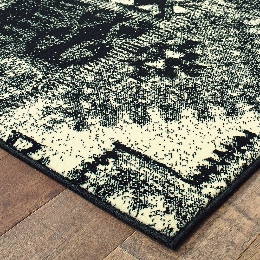 Oriental Weavers Luna Luxurious Geometric Indoor Area Rug - High Density Comfort With Bold Abstract Patterns Black,Ivory Polypropylene L1804k300390st