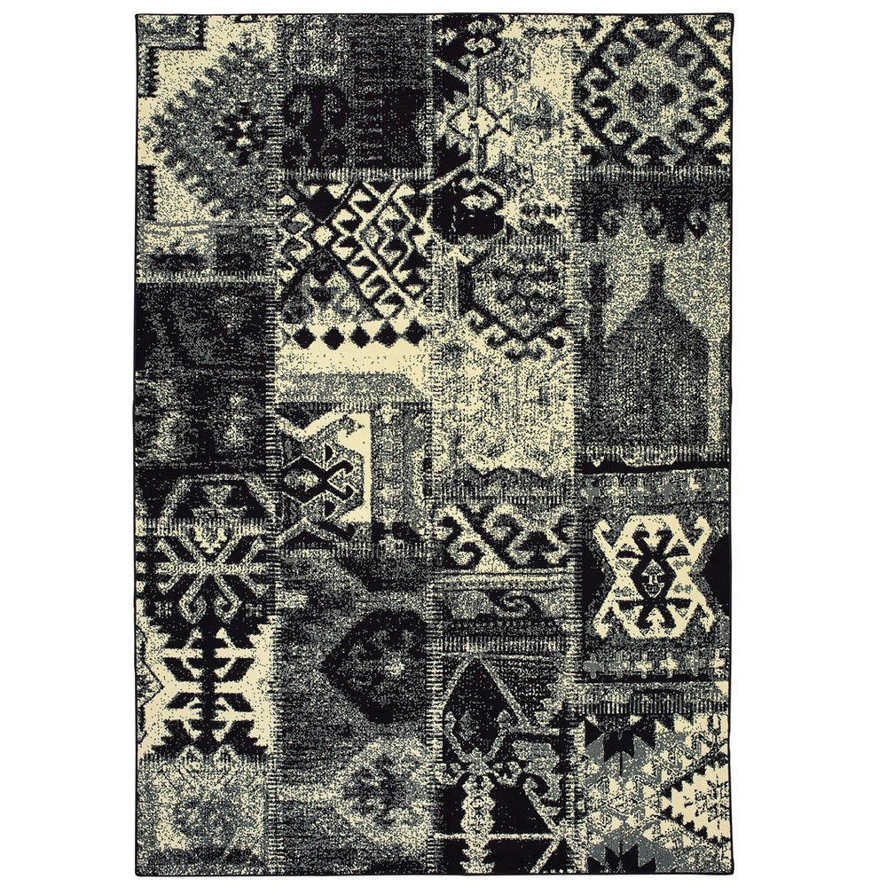 Oriental Weavers Luna Luxurious Geometric Indoor Area Rug - High Density Comfort With Bold Abstract Patterns Black,Ivory Polypropylene L1804k300390st