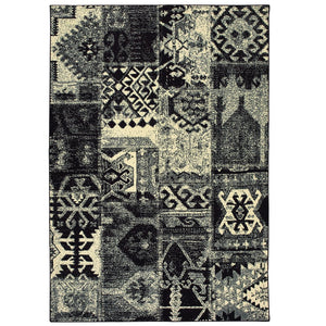 Oriental Weavers Luna Luxurious Geometric Indoor Area Rug - High Density Comfort With Bold Abstract Patterns Black,Ivory Polypropylene L1804k300390st