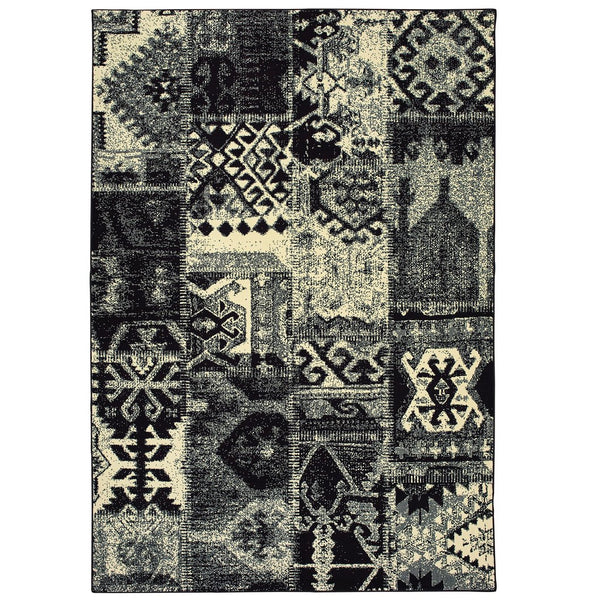 Oriental Weavers Luna Luxurious Geometric Indoor Area Rug - High Density Comfort With Bold Abstract Patterns Black,Ivory Polypropylene L1804k300390st