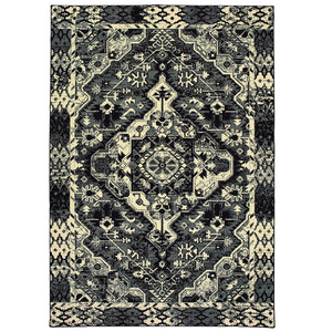 Oriental Weavers Luna Luxurious Indoor Area Rug - High Contrast Geometric Design For Modern Elegance And Comfort Black,Ivory Polypropylene L5603k160230st