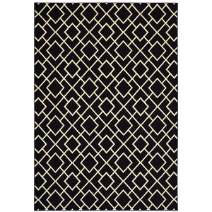 Oriental Weavers Luna Luxurious High Contrast Indoor Area Rug With Modern Geometric Patterns For Elegant Spaces Black,Ivory Polypropylene L8123b117165st