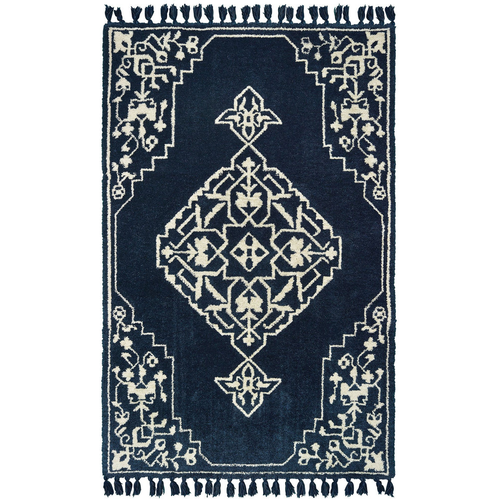 Oriental Weavers Madison Luxurious Hand-tufted Area Rug With Rich Jewel Tones And Trendy Tassels For Home Decor Blue,Ivory Polyester M61410305396st