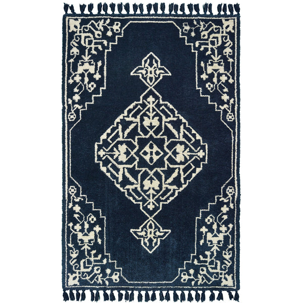 Oriental Weavers Madison Luxurious Hand-tufted Area Rug With Rich Jewel Tones And Trendy Tassels For Home Decor Blue,Ivory Polyester M61410305396st
