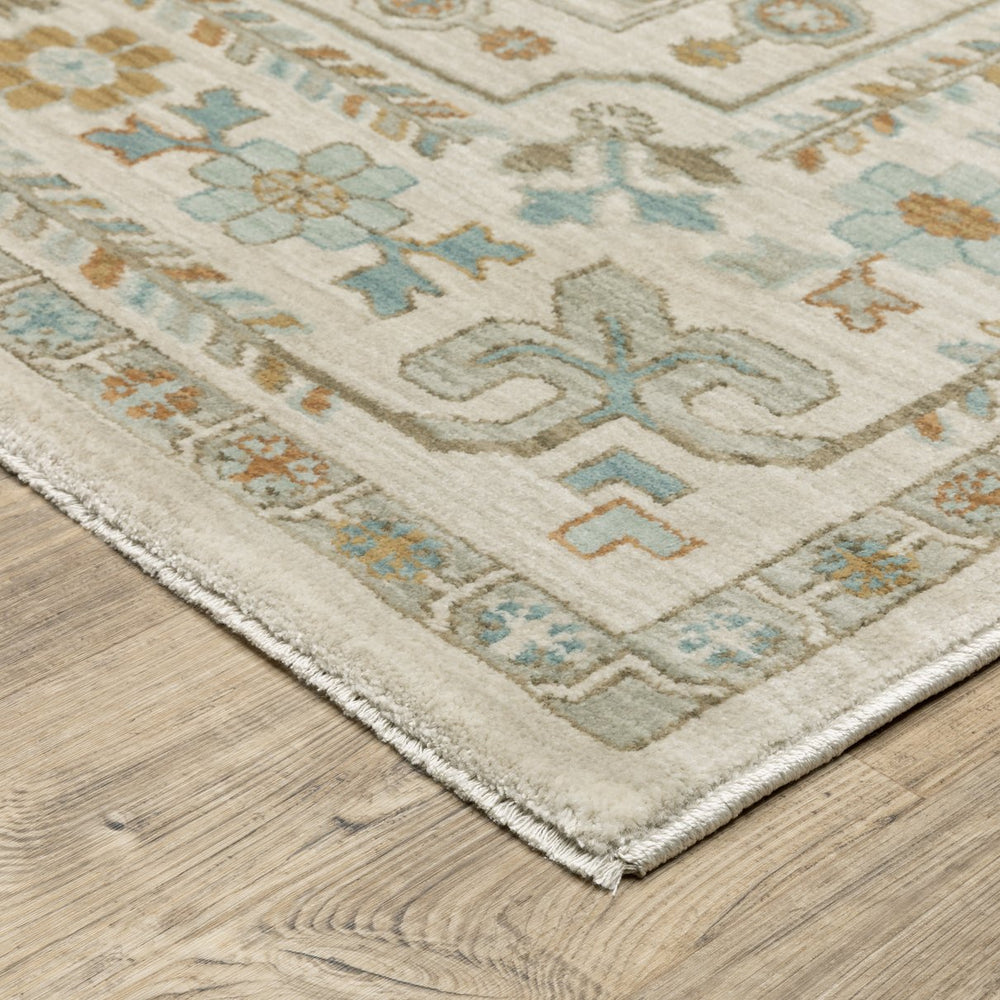 Oriental Weavers Maeve Indoor Area Rug - Soft Power-loomed Design With Modern Colors And Bohemian Flair For Any Space Ivory,Teal Polypropylene Mmae01240340st