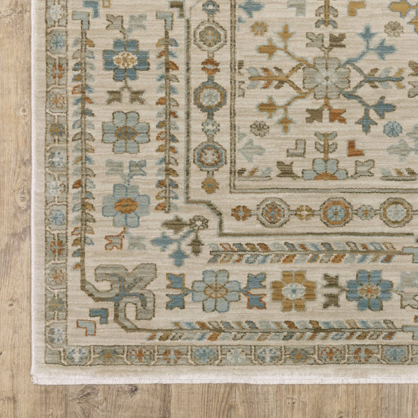 Oriental Weavers Maeve Indoor Area Rug - Soft Power-loomed Design With Modern Colors And Bohemian Flair For Any Space Ivory,Teal Polypropylene Mmae01240340st