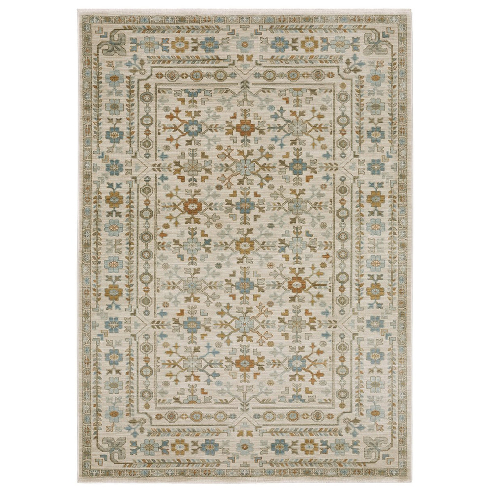 Oriental Weavers Maeve Indoor Area Rug - Soft Power-loomed Design With Modern Colors And Bohemian Flair For Any Space Ivory,Teal Polypropylene Mmae01240340st