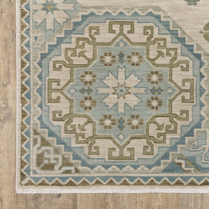 Oriental Weavers Maeve Mae03 Beige/Teal Indoor Area Rug - 9'10" X 12'10" | Soft, Modern, Bohemian Style For Any Room Beige,Teal Polypropylene Mmae03300394st
