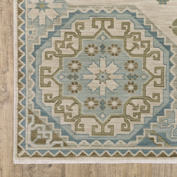 Oriental Weavers Maeve Mae03 Beige/Teal Indoor Area Rug - 9'10" X 12'10" | Soft, Modern, Bohemian Style For Any Room Beige,Teal Polypropylene Mmae03300394st