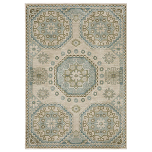 Oriental Weavers Maeve Mae03 Beige/Teal Indoor Area Rug - 9'10" X 12'10" | Soft, Modern, Bohemian Style For Any Room Beige,Teal Polypropylene Mmae03300394st