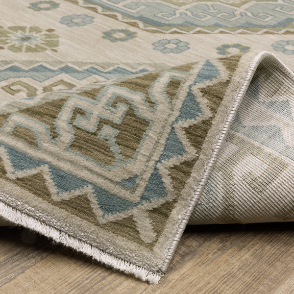 Oriental Weavers Maeve Mae03 Beige/Teal Indoor Area Rug - 9'10" X 12'10" | Soft, Modern, Bohemian Style For Any Room Beige,Teal Polypropylene Mmae03300394st