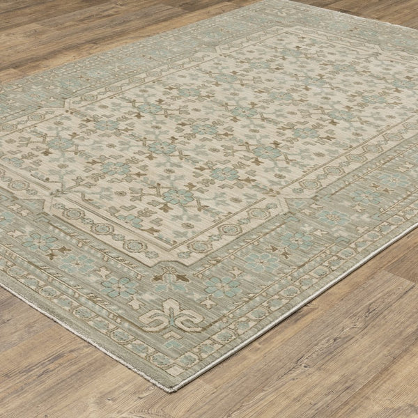 Oriental Weavers Maeve Modern Bohemian Indoor Area Rug - Soft Space-dyed Polypropylene With Neutral Color Palette Beige,Teal Polypropylene Mmae04240340st