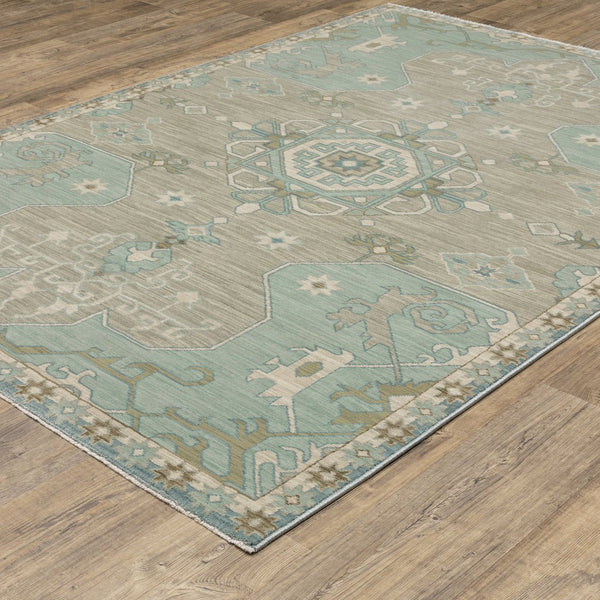 Oriental Weavers Maeve Indoor Area Rug - Modern Bohemian Design In Subtle Ash Brown And Mineral-based Colors Grey,Blue Polypropylene Mmae12300394st