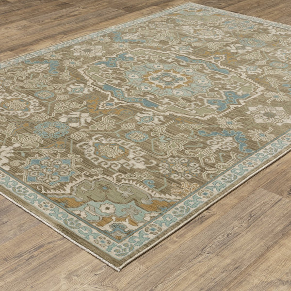 Oriental Weavers Maeve Indoor Area Rug - Soft Space-dyed Polypropylene With Modern Bohemian Flair & Neutral Tones Brown,Teal Polypropylene Mmae13240340st