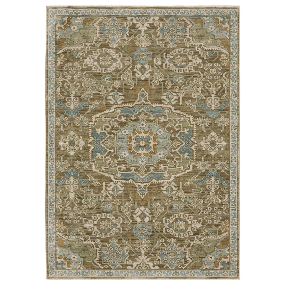 Oriental Weavers Maeve Indoor Area Rug - Soft Space-dyed Polypropylene With Modern Bohemian Flair & Neutral Tones Brown,Teal Polypropylene Mmae13068235st