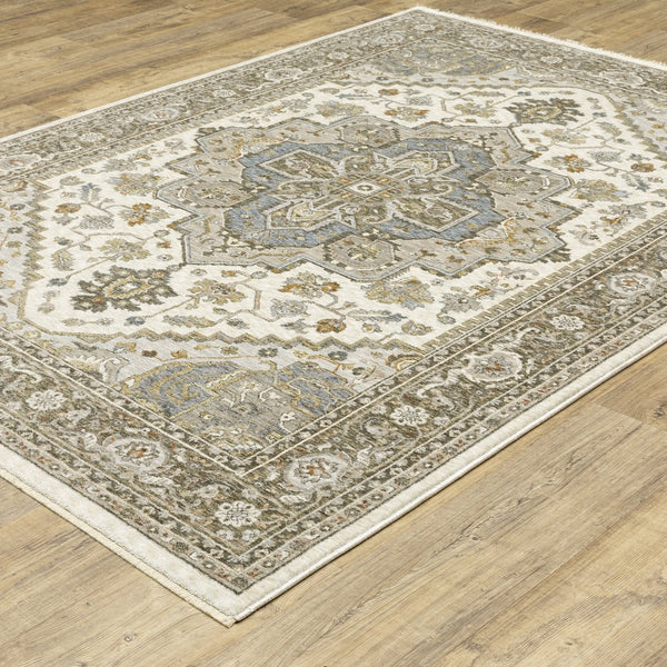 Oriental Weavers Maharaja Indoor Area Rug - Elegant Power Loomed Design In Timeless Neutral And Mellow Color Palette Ivory,Gold Polyester M1144y300394st