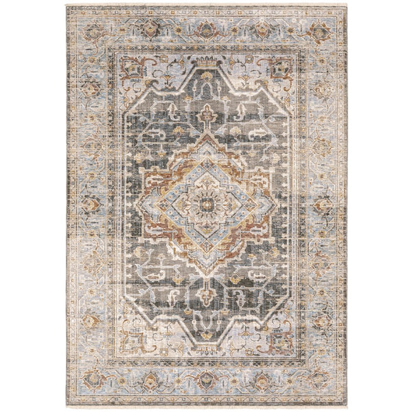 Oriental Weavers Maharaja Grey/Blue Indoor Area Rug - Luxurious Softness And Timeless Design For Elegant Spaces Grey,Blue Polyester M1803x240rdst