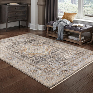 Oriental Weavers Maharaja Grey/Blue Indoor Area Rug - Luxurious Softness And Timeless Design For Elegant Spaces Grey,Blue Polyester M1803x365446st