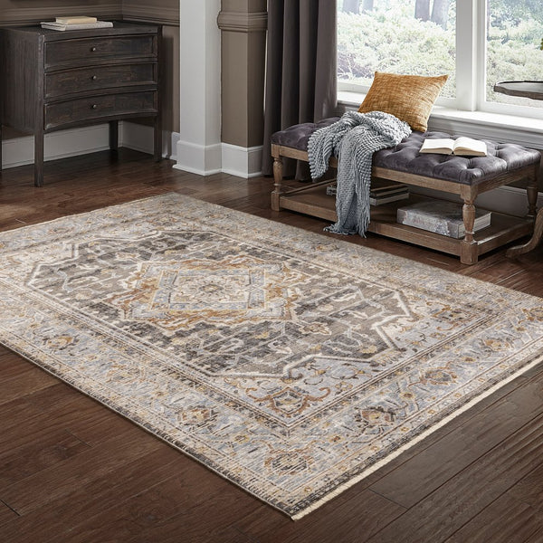 Oriental Weavers Maharaja Grey/Blue Indoor Area Rug - Luxurious Softness And Timeless Design For Elegant Spaces Grey,Blue Polyester M1803x365446st